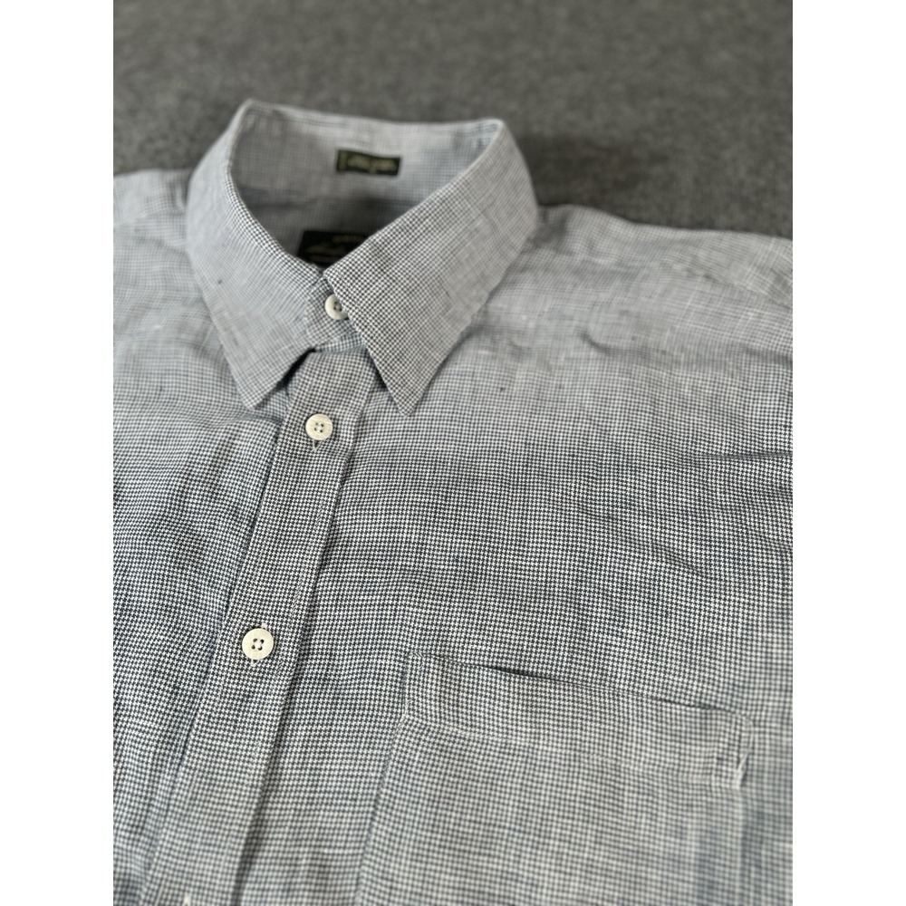 Orvis Shirt Men Size XL 100%  Gray Short‎ Sleeve Button Down Collared